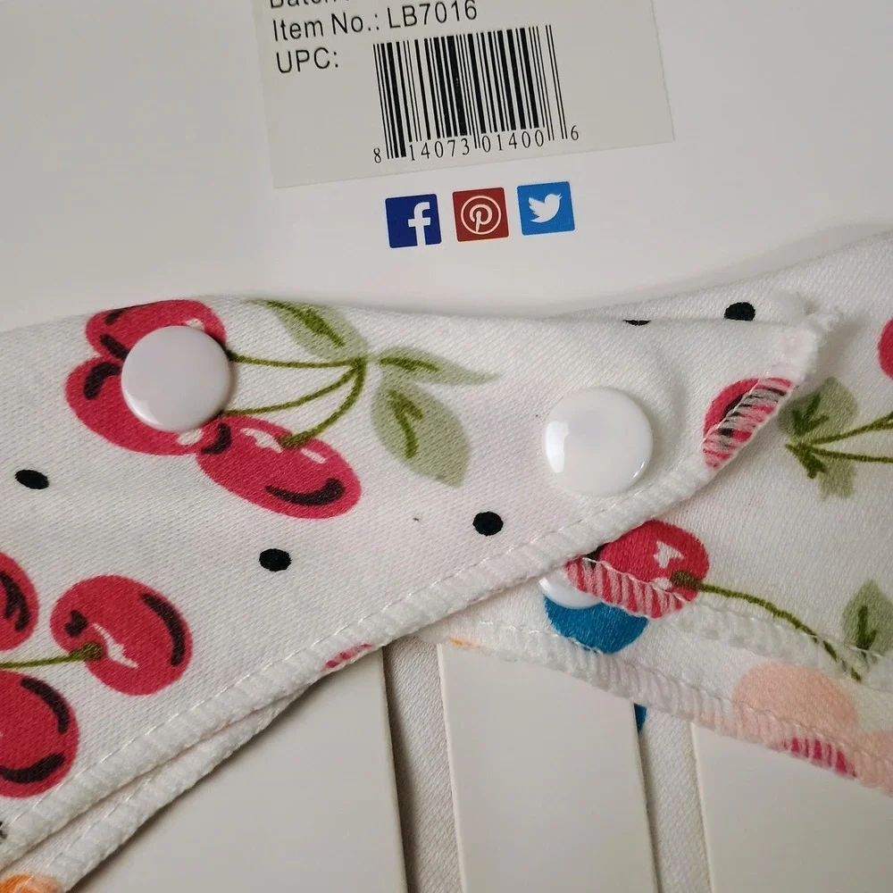 London Bridge Baby Bandana Dribble Bibs Set 2 Cotton Cherry‎ Dots Multicolor